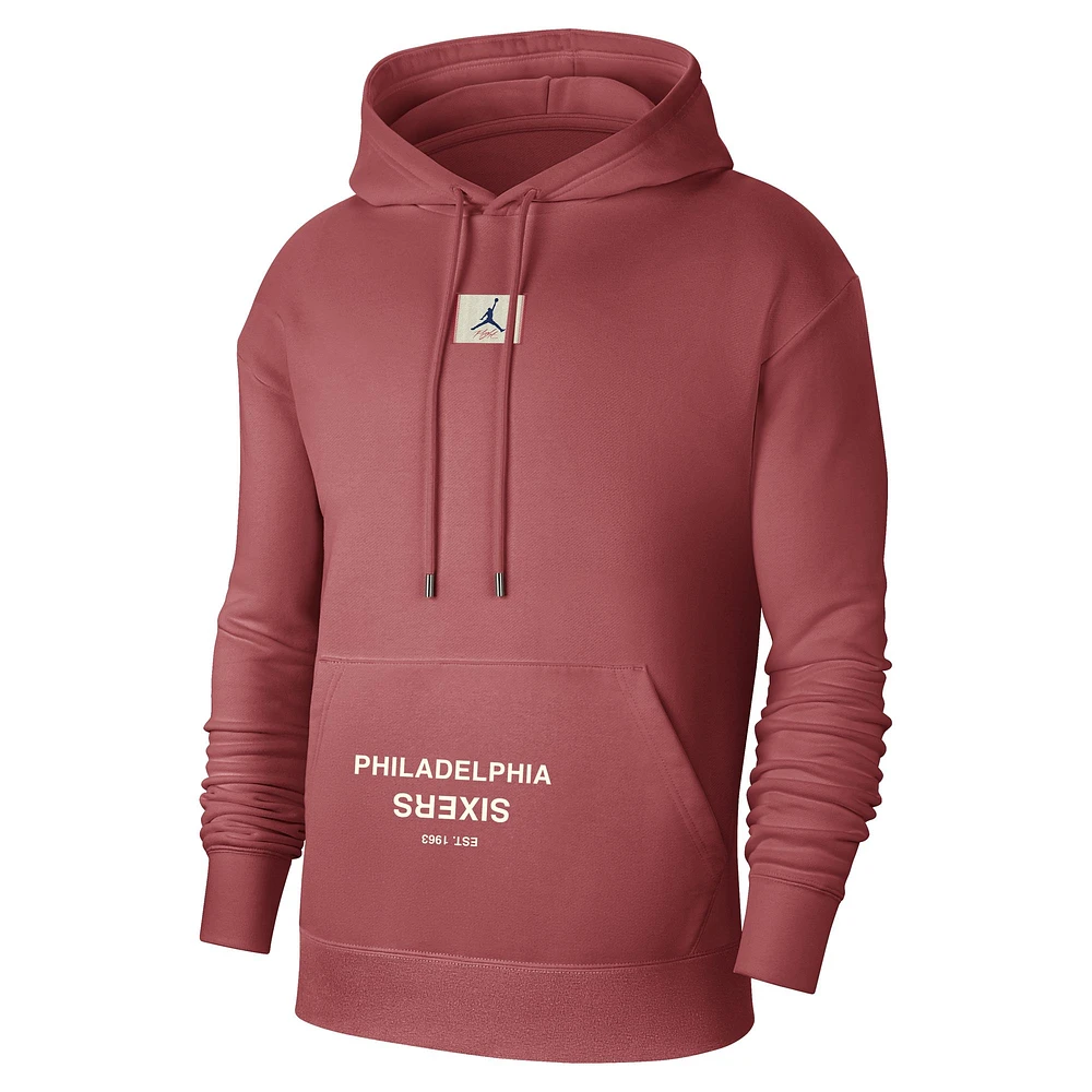 Men's Jordan Brand Red Philadelphia 76ers Courtside Statement Edition Pullover Hoodie