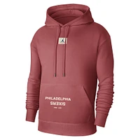 Men's Jordan Brand Red Philadelphia 76ers Courtside Statement Edition Pullover Hoodie