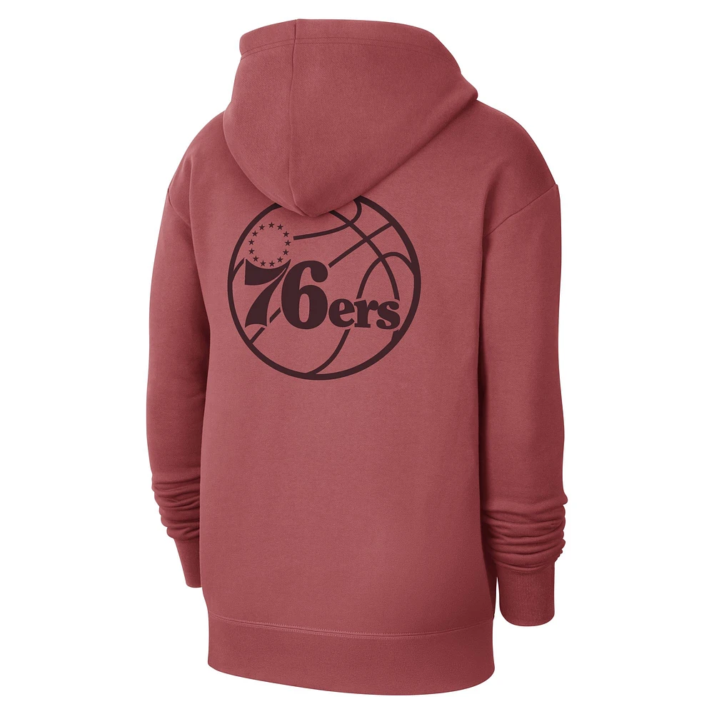 Men's Jordan Brand Red Philadelphia 76ers Courtside Statement Edition Pullover Hoodie