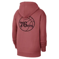 Men's Jordan Brand Red Philadelphia 76ers Courtside Statement Edition Pullover Hoodie