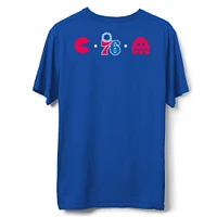 Men's Junk Food Royal Philadelphia 76ers NBA x Pac Man High Score T-Shirt