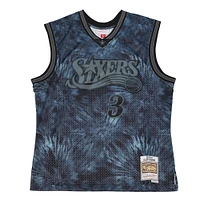 Men's Mitchell & Ness Allen Iverson Black Philadelphia 76ers 2000/01 Tie-Dye Player Swingman - Jersey