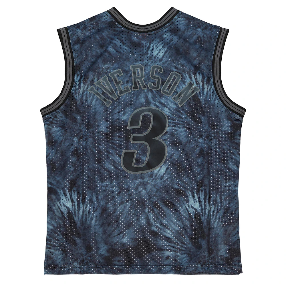 Men's Mitchell & Ness Allen Iverson Black Philadelphia 76ers 2000/01 Tie-Dye Player Swingman - Jersey