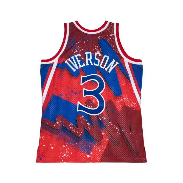 Mitchell & Ness Allen Iverson pour homme rouge Philadelphia 76ers Hardwood Classics Hyper Hoops Swingman Player - Maillot