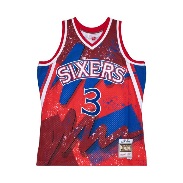 Mitchell & Ness Allen Iverson pour homme rouge Philadelphia 76ers Hardwood Classics Hyper Hoops Swingman Player - Maillot