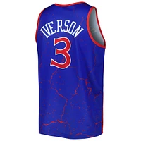 Men's Mitchell & Ness Allen Iverson Royal Philadelphia 76ers 1996-97 Hardwood Classics Player Burst Tank Top