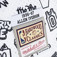 Men's Mitchell & Ness Allen Iverson White Philadelphia 76ers 1996/97 Hardwood Classics Doodle Swingman - Jersey