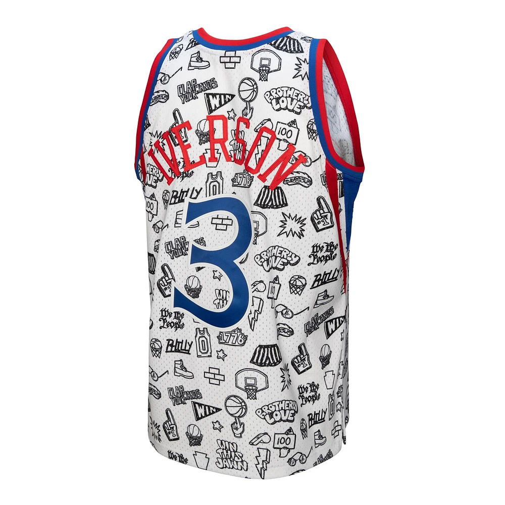 Men's Mitchell & Ness Allen Iverson White Philadelphia 76ers 1996/97 Swingman Jersey