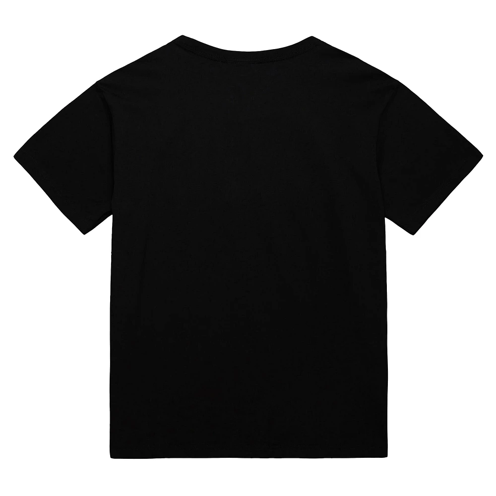 Men's Mitchell & Ness Black Philadelphia 76ers Worldwide Collection Tri-Logo T-Shirt