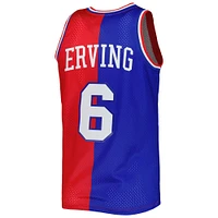 Men's Mitchell & Ness Julius Erving Royal/Red Philadelphia 76ers Hardwood Classics 1982/83 Split Swingman Jersey
