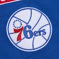 Men's Mitchell & Ness Royal Philadelphia 76ers Hardwood Classics Felt Applique Slub T-Shirt