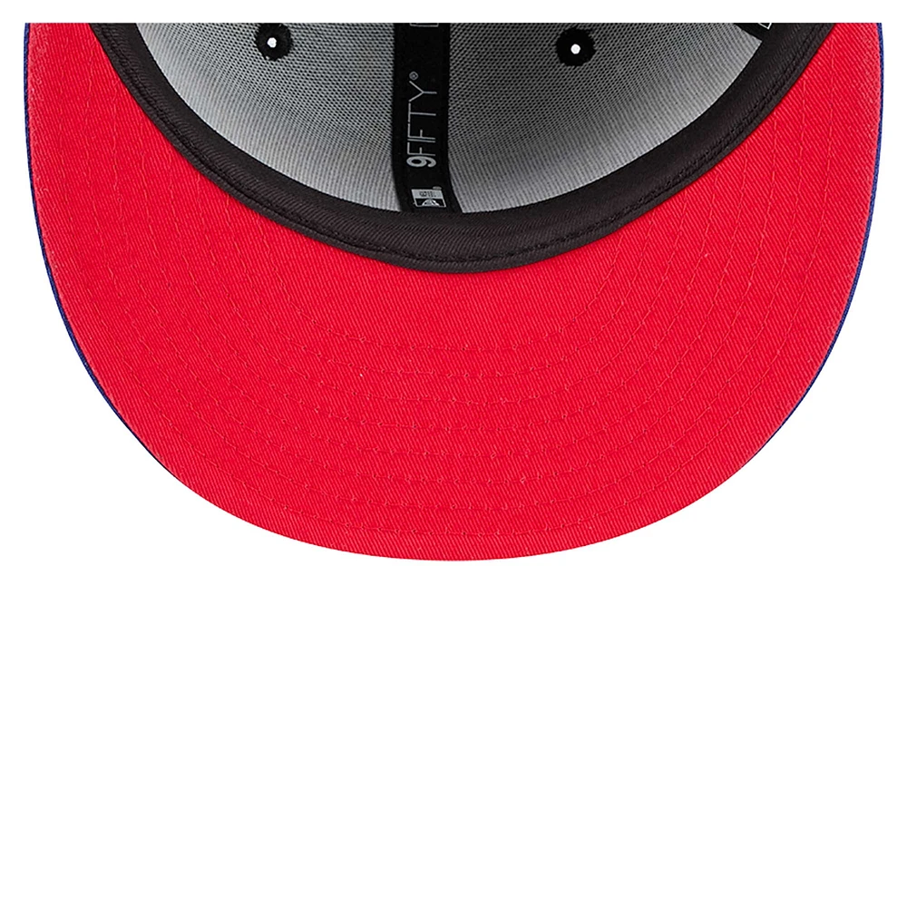 Men's New Era Black/Royal Philadelphia 76ers Sport Night Splatter 2-Tone 9FIFTY Snapback Hat