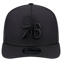 Men's New Era Black Philadelphia 76ers Vented 9FIFTY A-Frame Snapback Hat