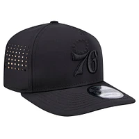 Men's New Era Black Philadelphia 76ers Vented 9FIFTY A-Frame Snapback Hat