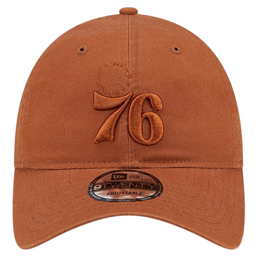 Men's New Era Brown Philadelphia 76ers Colorpack Tonal 9TWENTY Adjustable Hat