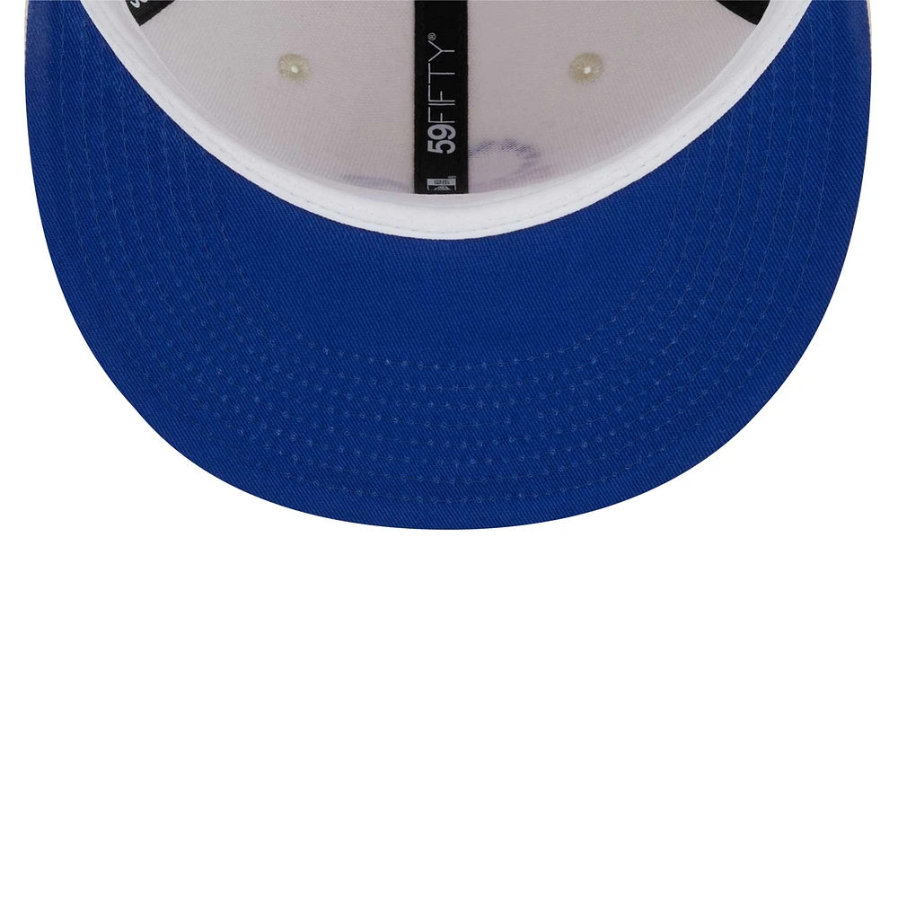 Men's New Era Cream Philadelphia 76ers Piped Pop Panel 59FIFTY Fitted Hat