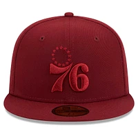 Casquette ajustée New Era Crimson Philadelphia 76ers Color Pack 59FIFTY pour homme