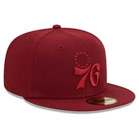 Casquette ajustée New Era Crimson Philadelphia 76ers Color Pack 59FIFTY pour homme