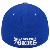 Men's New Era Gray/Royal Philadelphia 76ers Active Trim 39THIRTY Flex Hat