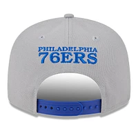 Men's New Era Gray Philadelphia 76ers Chenille Band 9FIFTY Snapback Hat
