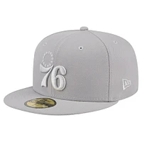Men's New Era Gray Philadelphia 76ers Color Pack 59FIFTY Fitted Hat