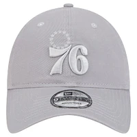 Men's New Era Gray Philadelphia 76ers Tonal 9TWENTY Adjustable Hat