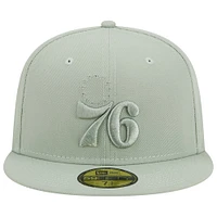 Men's New Era Light Green Philadelphia 76ers Sage Color Pack 59FIFTY Fitted Hat