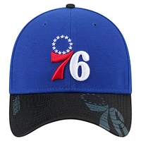 Men's New Era Royal/Black Philadelphia 76ers Sport Night Visor Hit 39THIRTY Flex Hat