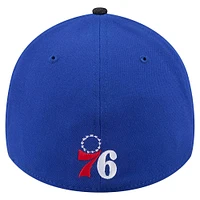 Men's New Era Royal/Black Philadelphia 76ers Sport Night Visor Hit 39THIRTY Flex Hat