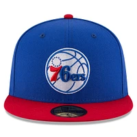 Men's New Era Royal/Red Philadelphia 76ers Official Team Color 2Tone 59FIFTY Fitted Hat