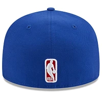 Men's New Era Royal Philadelphia 76ers Chainstitch Logo Pin 59FIFTY Fitted Hat