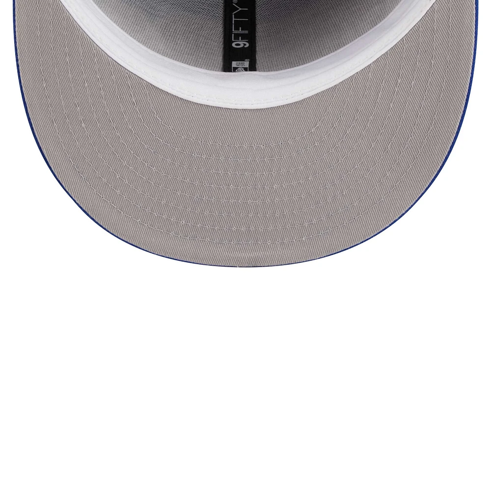 Men's New Era Royal Philadelphia 76ers Golden Tall Text 9FIFTY Snapback Hat