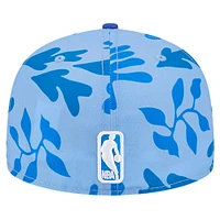 Casquette ajustée 59FIFTY bicolore Royal Philadelphia 76ers Palm Fronds New Era pour homme