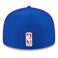 Men's New Era Royal Philadelphia 76ers Piped & Flocked 59Fifty Fitted Hat