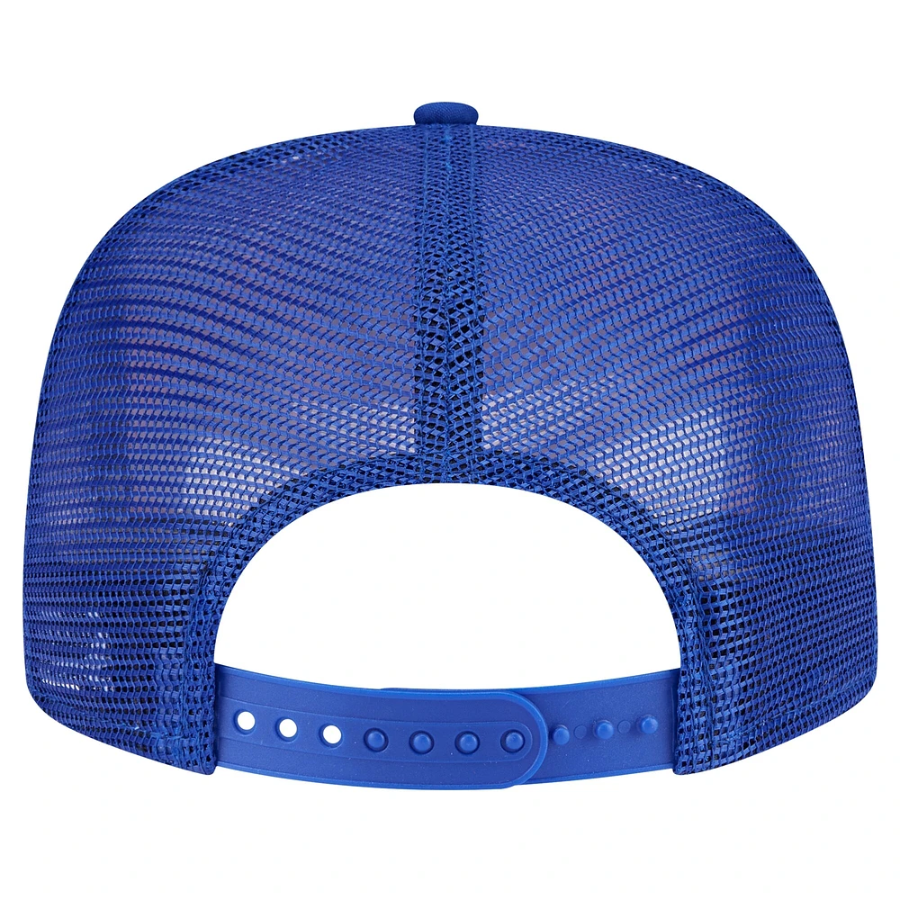 Men's New Era Royal Philadelphia 76ers Seeing Diamonds A-Frame Trucker 9FIFTY Snapback Hat