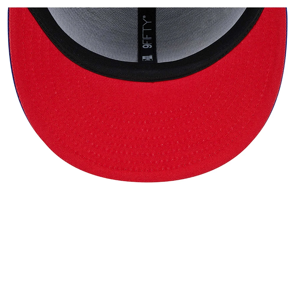 Men's New Era Royal Philadelphia 76ers Sport Night Team Shadow 9FIFTY Snapback Hat