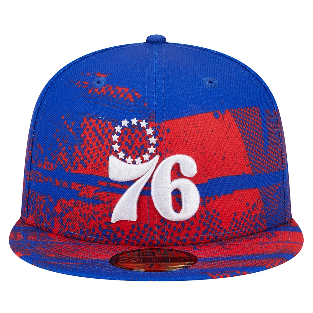 Men's New Era Royal Philadelphia 76ers Tip-Off 59FIFTY Fitted Hat