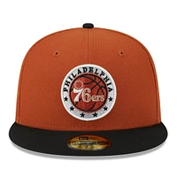 Men's New Era Rust/Black Philadelphia 76ers Two-Tone 59FIFTY Fitted Hat