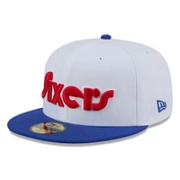 Men's New Era Silver/Royal Philadelphia 76ers 2024/25 City Edition 59FIFTY Fitted Hat