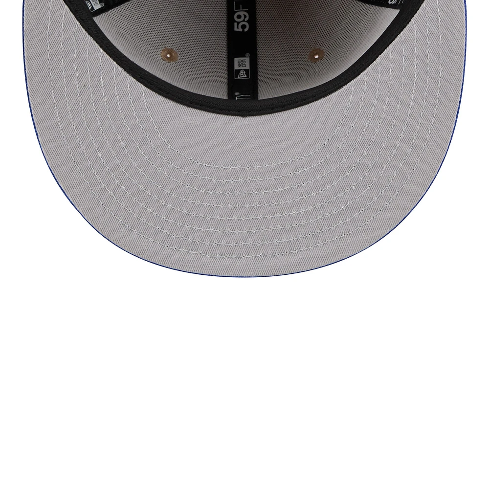 Men's New Era Tan/Royal Philadelphia 76ers 2024 NBA Draft 59FIFTY Fitted Hat