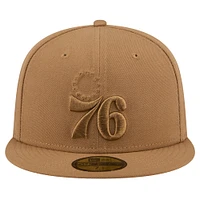 Men's New Era Tan Philadelphia 76ers 59FIFTY Fitted Hat