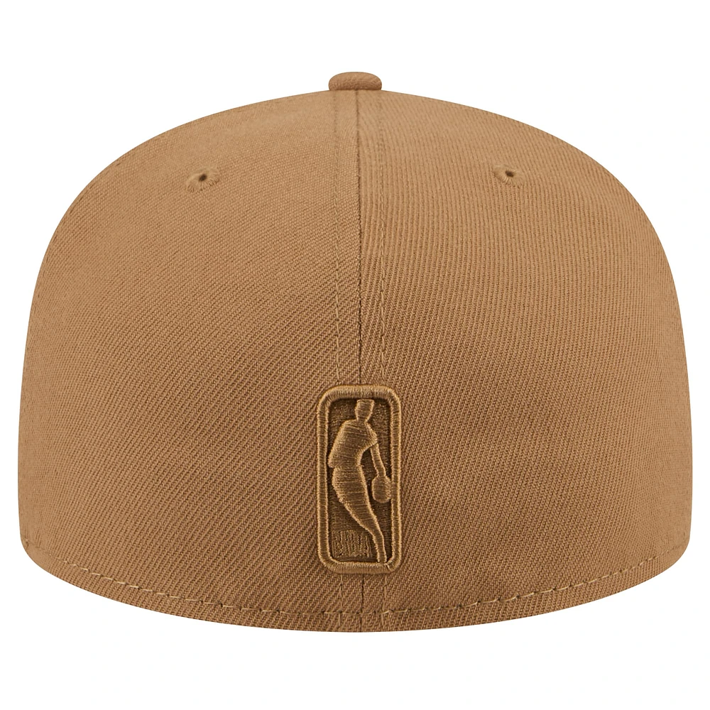 Men's New Era Tan Philadelphia 76ers 59FIFTY Fitted Hat