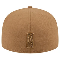 Men's New Era Tan Philadelphia 76ers 59FIFTY Fitted Hat