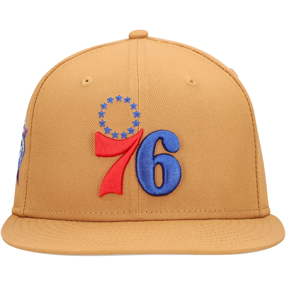 Men's New Era Tan Philadelphia 76ers Color Pack 9FIFTY Snapback Hat