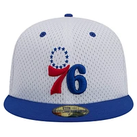 Men's New Era White/Royal Philadelphia 76ers Throwback 2Tone 59FIFTY Fitted Hat