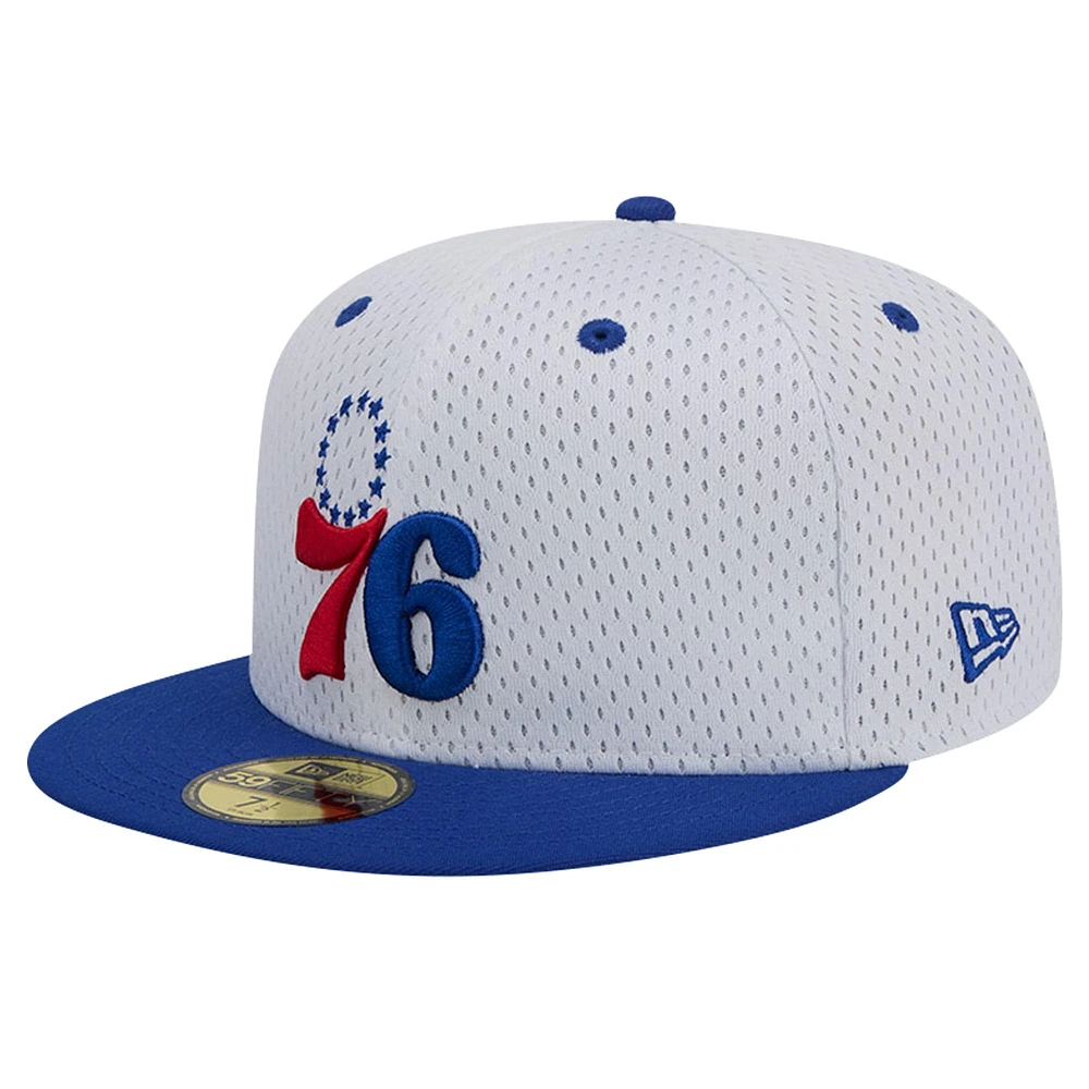 Men's New Era White/Royal Philadelphia 76ers Throwback 2Tone 59FIFTY Fitted Hat