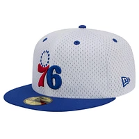 Men's New Era White/Royal Philadelphia 76ers Throwback 2Tone 59FIFTY Fitted Hat
