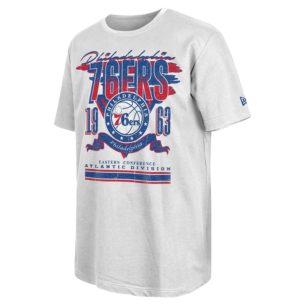 Men's New Era White Philadelphia 76ers Sport Classics Oversized T-Shirt