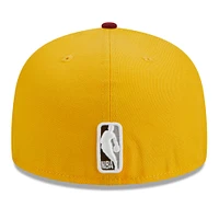 Men's New Era Yellow/Red Philadelphia 76ers Fall Leaves 2-Tone 59FIFTY Fitted Hat
