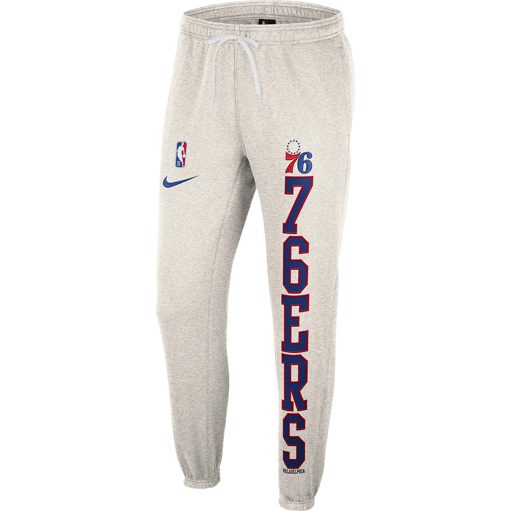 Men's Nike Ash/Royal Philadelphia 76ers 75th Anniversary Courtside Fleece Pants